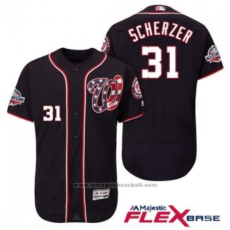 Maglia Baseball Uomo Washington Nationals Max Scherzer Blu 2018 All Star Flex Base