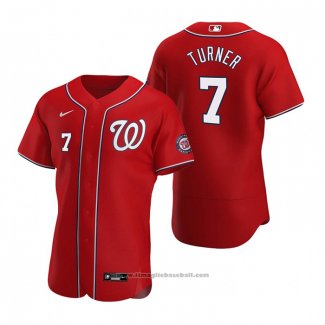 Maglia Baseball Uomo Washington Nationals Trea Turner Autentico Alternato 2020 Rosso