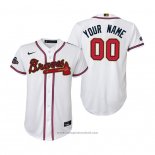 Maglia Baseball Bambino Atlanta Braves Personalizzate 2022 Gold Program Replica Bianco