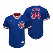 Maglia Baseball Bambino Chicago Cubs Jon Lester Cooperstown Collection Road Blu