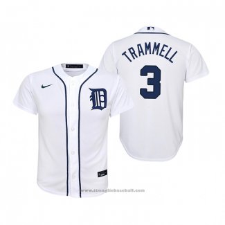 Maglia Baseball Bambino Detroit Tigers Alan Trammell Replica Primera Bianco