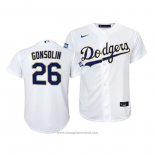 Maglia Baseball Bambino Los Angeles Dodgers Tony Gonsolin 2021 Gold Program Replica Bianco