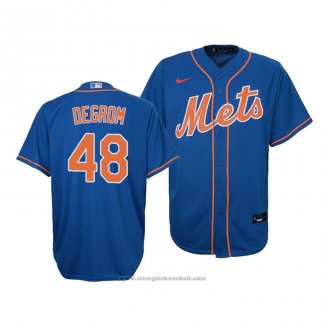 Maglia Baseball Bambino New York Mets Jacob Degrom Replica Cool Base Blu