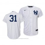 Maglia Baseball Bambino New York Yankees Aaron Hicks Replica Primera 2020 Bianco Blu