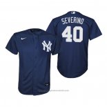 Maglia Baseball Bambino New York Yankees Luis Severino Replica Alternato Blu