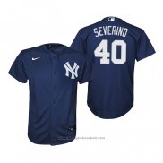 Maglia Baseball Bambino New York Yankees Luis Severino Replica Alternato Blu