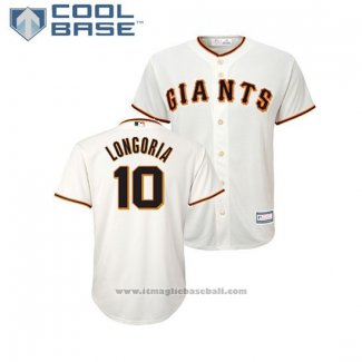 Maglia Baseball Bambino San Francisco Giants Evan Longoria Cool Base Home Replica Crema