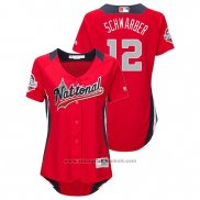Maglia Baseball Donna All Star Kyle Schwarber 2018 Home Run Derby National League Rosso