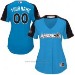 Maglia Baseball Donna American League 2017 All Star Personalizzate Blu