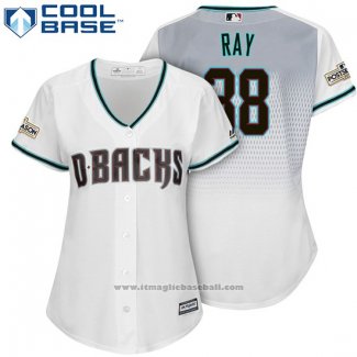 Maglia Baseball Donna Arizona Diamondbacks 2017 Postseason 38 Robbie Ray Bianco Cool Base