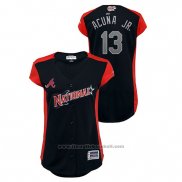 Maglia Baseball Donna Atlanta Braves 2019 All Star Workout National League Ronald Acuna Jr. Blu