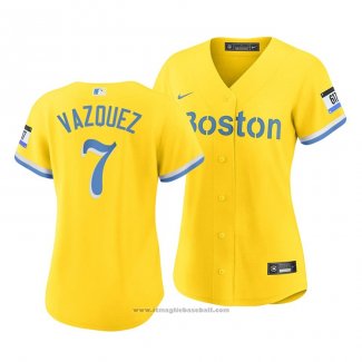 Maglia Baseball Donna Boston Red Sox Christian Vazquez 2021 City Connect Replica Or