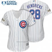 Maglia Baseball Donna Chicago Cubs 2017 Postseason 28 Kyle Hendricks Bianco Cool Base