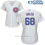 Maglia Baseball Donna Chicago Cubs 68 Jorge Soler Cool Base Bianco