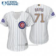 Maglia Baseball Donna Chicago Cubs 71 Wade Davis Bianco Or Cool Base