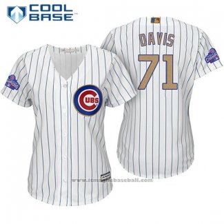 Maglia Baseball Donna Chicago Cubs 71 Wade Davis Bianco Or Cool Base