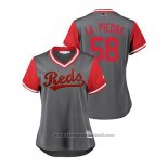 Maglia Baseball Donna Cincinnati Reds Luis Castillo 2018 LLWS Players Weekend La Piedra Grigio