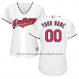 Maglia Baseball Donna Cleveland Indians Personalizzate Bianco