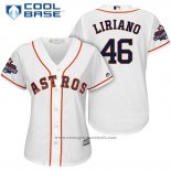 Maglia Baseball Donna Houston Astros 2017 World Series Campeones Francisco Liriano Bianco Cool Base