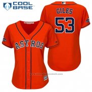 Maglia Baseball Donna Houston Astros 2017 World Series Campeones Ken Giles Arancione Cool Base