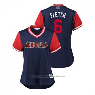 Maglia Baseball Donna Los Angeles Angels David Fletcher 2018 LLWS Players Weekend Fletch Blu