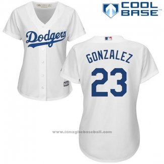 Maglia Baseball Donna Los Angeles Dodgers Adrian Gonzalez Cool Base Bianco