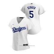 Maglia Baseball Donna Los Angeles Dodgers Corey Seager 2020 Replica Home Bianco