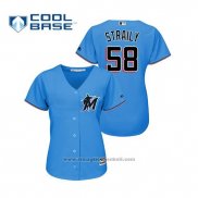 Maglia Baseball Donna Miami Marlins Dan Straily Cool Base 2019 Blu