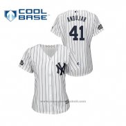 Maglia Baseball Donna New York Yankees Miguel Andujar Cool Base 2019 London Series Bianco