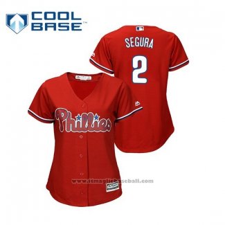 Maglia Baseball Donna Philadelphia Phillies Jean Segura Cool Base Alternato Rosso