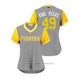 Maglia Baseball Donna Pittsburgh Pirates Nick Kingham 2018 LLWS Players Weekend King Vegas Grigio