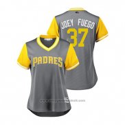 Maglia Baseball Donna San Diego Padres Joey Lucchesi 2018 LLWS Players Weekend Joey Fuego Grigio