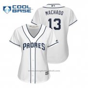 Maglia Baseball Donna San Diego Padres Manny Machado Cool Base Home Bianco