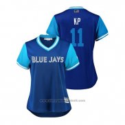 Maglia Baseball Donna Toronto Blue Jays Kevin Pillar 2018 LLWS Players Weekend Kp Blu