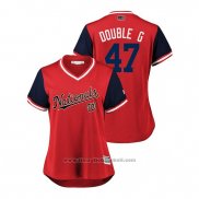 Maglia Baseball Donna Washington Nationals Gio Gonzalez 2018 LLWS Players Weekend Double G Rosso