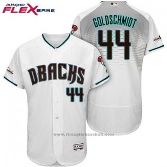 Maglia Baseball Uomo Arizona Diamondbacks 2017 Postseason 44 Paul Goldschmidt Bianco Flex Base