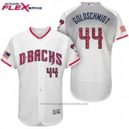 Maglia Baseball Uomo Arizona Diamondbacks 2017 Stelle e Strisce 44 Paul Goldschmidt Bianco Flex Base