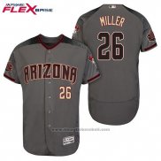 Maglia Baseball Uomo Arizona Diamondbacks 26 Shelby Miller Grigio Nero Flex Base