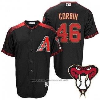 Maglia Baseball Uomo Arizona Diamondbacks 46 Patrick Corbin Nero Alternato