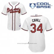 Maglia Baseball Uomo Atlanta Braves 34 Trevor Cahill Bianco Home Cool Base