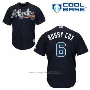 Maglia Baseball Uomo Atlanta Braves 6 Bobby Cox Blu Alternato Cool Base