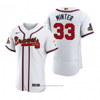 Maglia Baseball Uomo Atlanta Braves A.J. Minter 2022 Gold Program Autentico Bianco