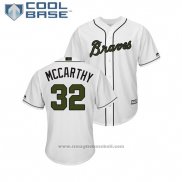 Maglia Baseball Uomo Atlanta Braves Brandon Mccarthy 2018 Memorial Day Cool Base Bianco