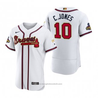 Maglia Baseball Uomo Atlanta Braves Chipper Jones 2022 Gold Program Autentico Bianco