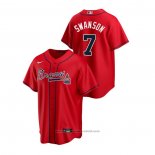 Maglia Baseball Uomo Atlanta Braves Dansby Swanson 2020 Replica Alternato Rosso
