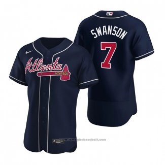 Maglia Baseball Uomo Atlanta Braves Dansby Swanson Autentico Alternato 2020 Blu