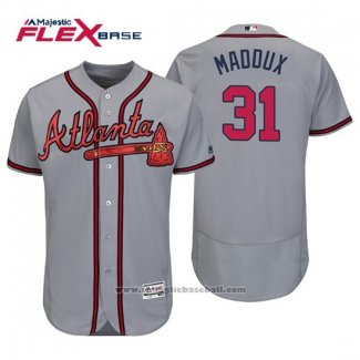 Maglia Baseball Uomo Atlanta Braves Greg Maddux Flex Base Autentico Collezione Road 2019 Grigio