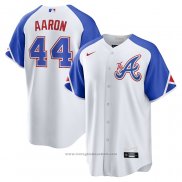 Maglia Baseball Uomo Atlanta Braves Hank Aaron 2023 City Connect Replica Bianco