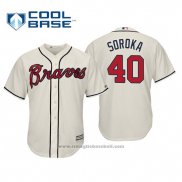 Maglia Baseball Uomo Atlanta Braves Mike Soroka Cool Base Alternato 2019 Crema