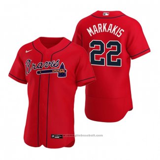 Maglia Baseball Uomo Atlanta Braves Nick Markakis Autentico Alternato 2020 Rosso